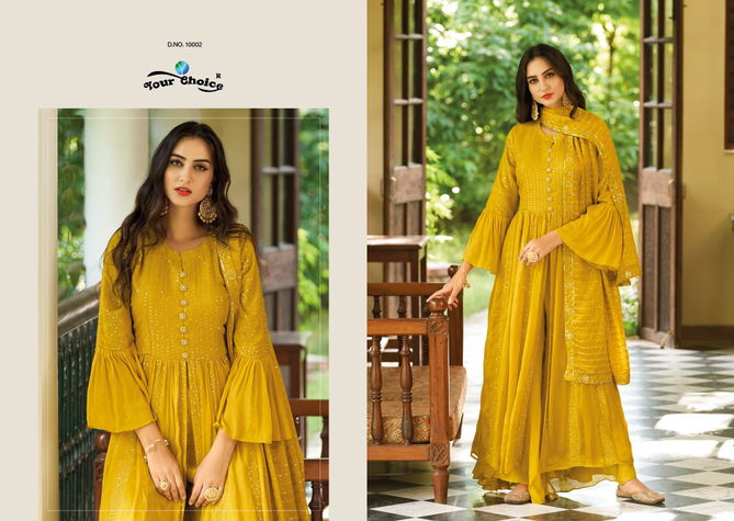 Your choice Haldi Heavy Wedding Wear Wholesale Georgette Salwar Suits 